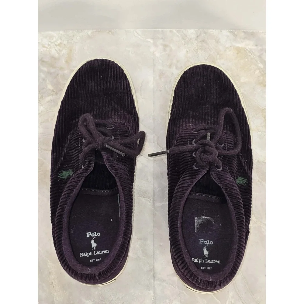 Ralph Lauren‎ Polo Kids Corduroy Sneakers Plum US 3 GUC Preppy 👟🟣